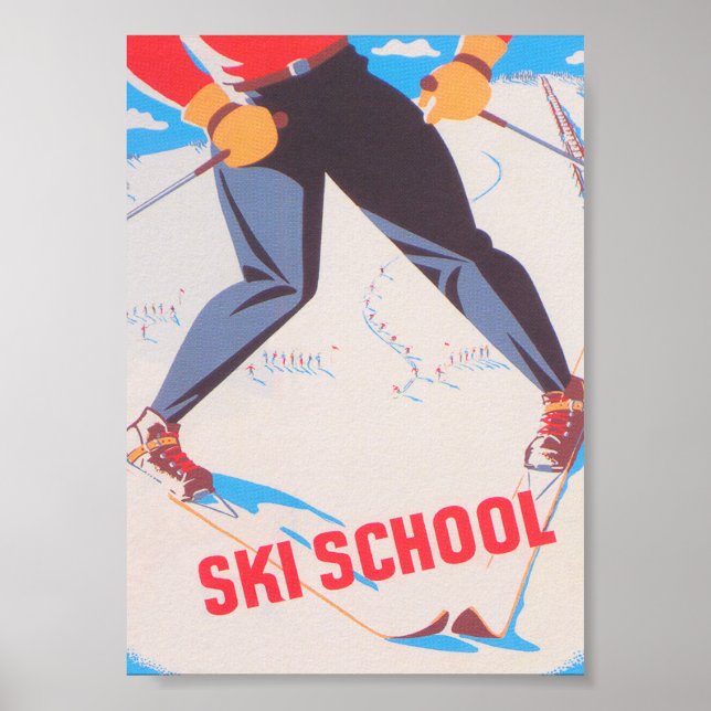 Poster de Esqui do Retro Vintage Ski (Frente)