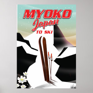 poster de esqui myoko japan