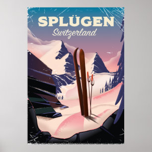 poster de esqui Suiça de splügen