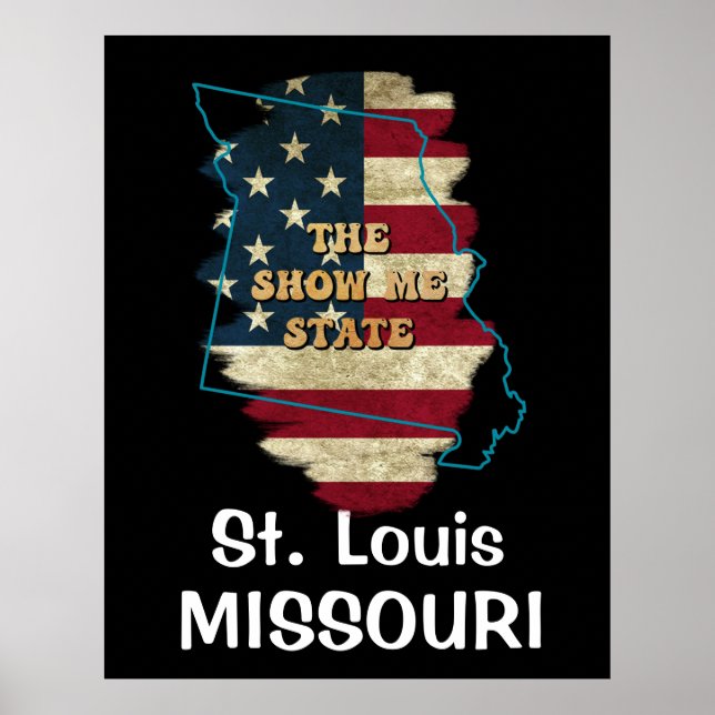Poster de Estado Personalizado do Missouri (Frente)