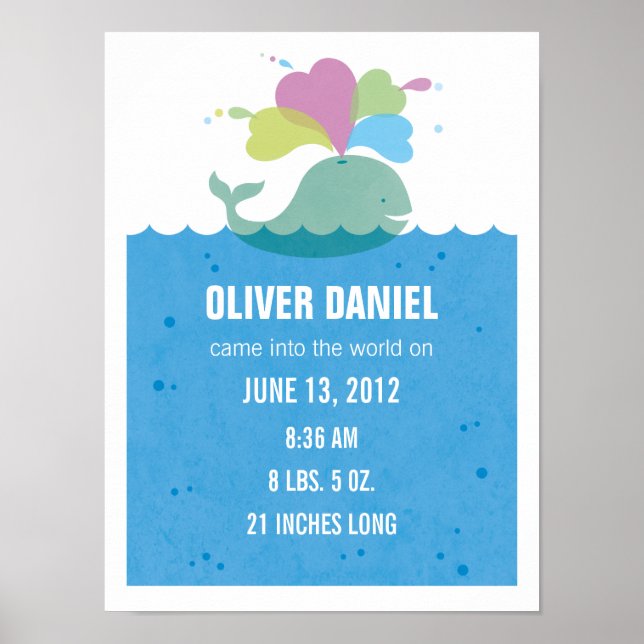 Poster de Estatísticas de Nascimento de Arte de Ba (Frente)