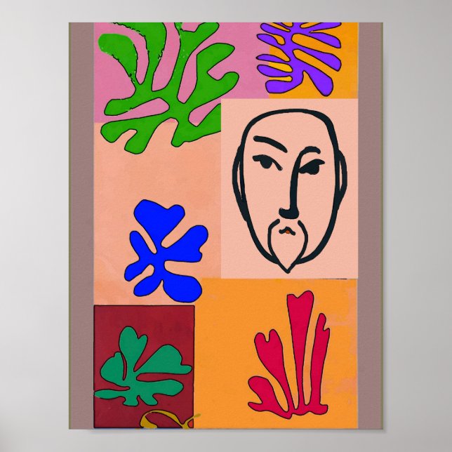 Poster de Estilo de Matisse de Formas Coloridas (Frente)