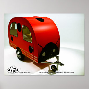 Poster de estilo Mini Bike Camper Ladybug