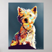 Poster de estilo pop de arte ocidental desenhado à