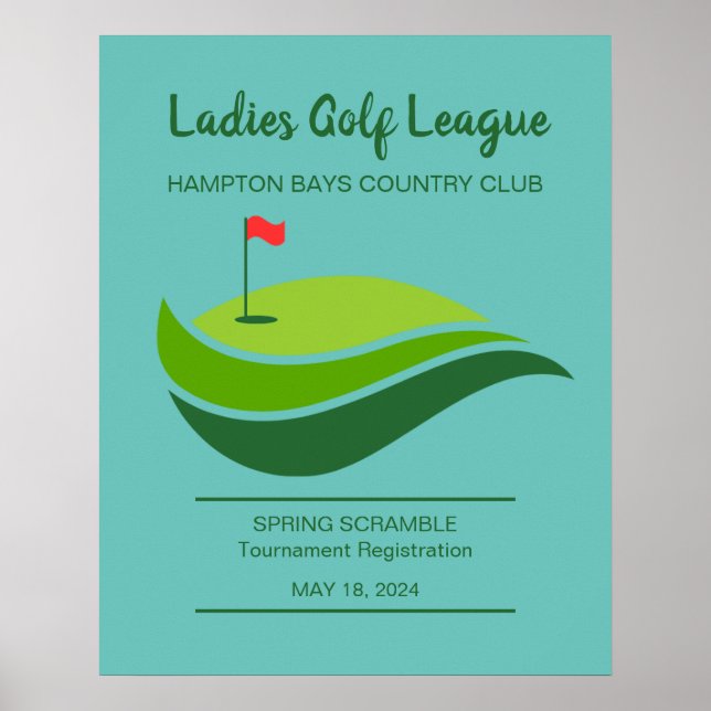 Poster de Evento da Liga de Golfe das Senhoras (Frente)