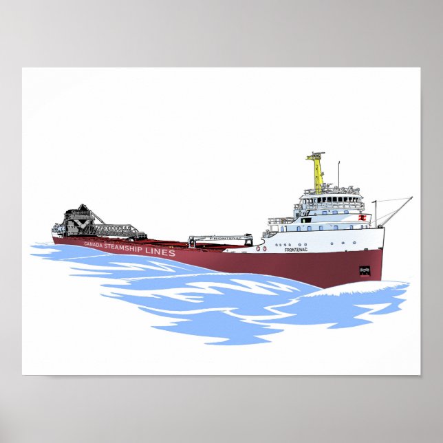 Poster de excelente dos Lagos Freighter Frontenac  (Frente)