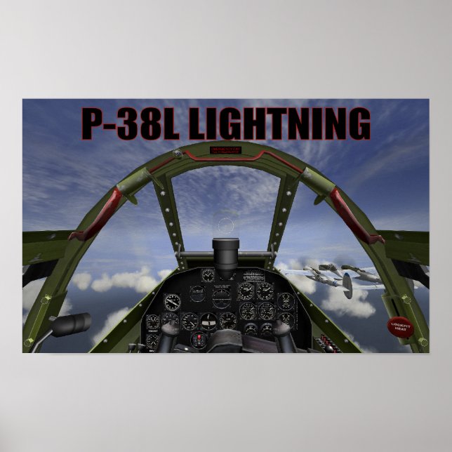 Poster DE EXIBIÇÃO DE COCKPIT DE LIGAÇÃO P-38L (Frente)