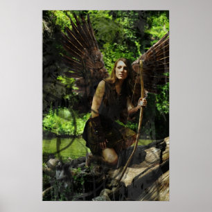 Poster de fada de floresta linda