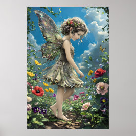 Poster de Fada de Jardim - Arte Muralha de Fantasi