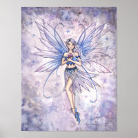 Poster de fada de sussurro azul