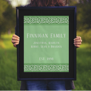 Poster de Família Personalizada de Números Céltico