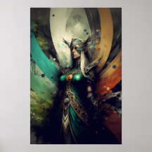 Poster de Fantasia da Feiticeira Elfa | Arte de RP