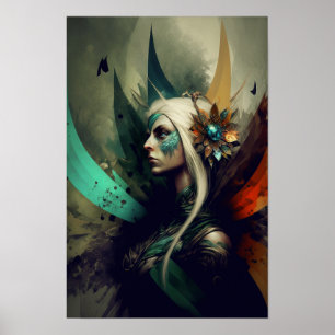 Poster de Fantasia da Feiticeira Elfa Arte de RP