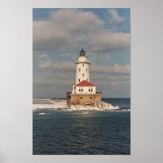 Poster de Farol do Lago Michigan (Frente)