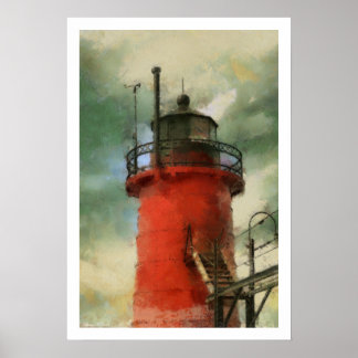 Poster de farol vermelho
