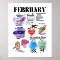 Poster de Fatos Divertidos de Fevereiro
