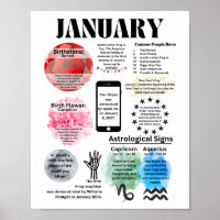 Poster de Fatos Divertidos de Janeiro