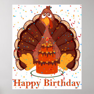 Poster de Feliz Aniversário de Ação de Graças