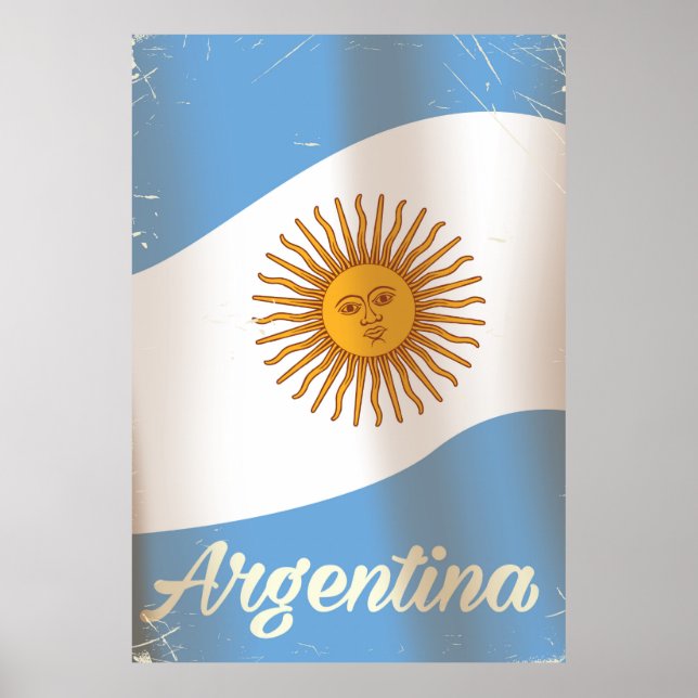 Poster de férias com bandeira nacional da Argentin (Frente)