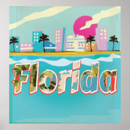 Poster de férias da Florida Vintage