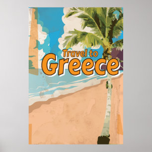 Poster de férias da grécia Vintage