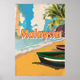 Poster de férias da Malásia Beach