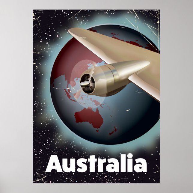 Poster de férias de vintage na Austrália (Frente)