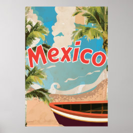 Poster de férias do México Vintage