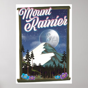 poster de férias do Monte Rainier.