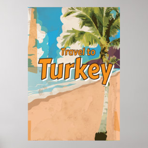 Poster de férias na Turquia Vintage