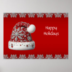 Poster de Férias Red Santa Hat