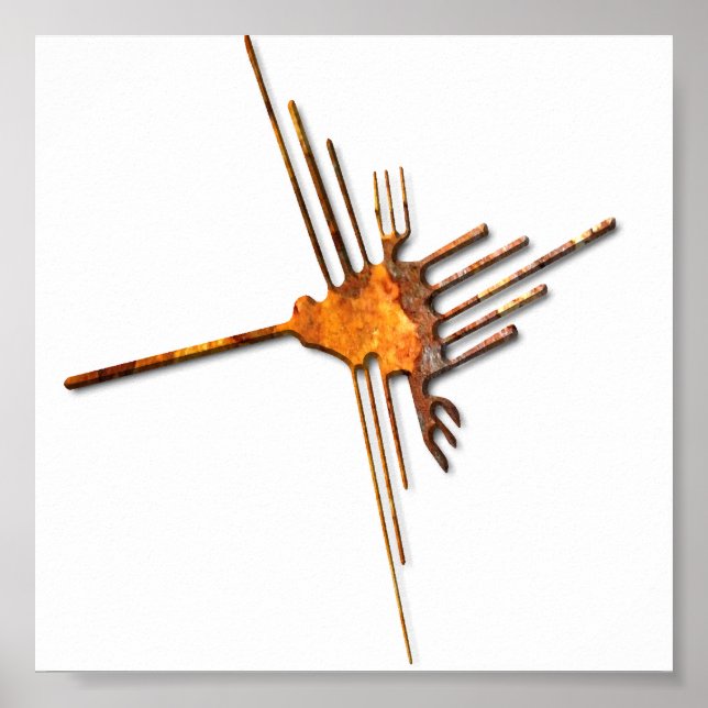 Poster de ferrugem de Nazca Hummingbird (Frente)