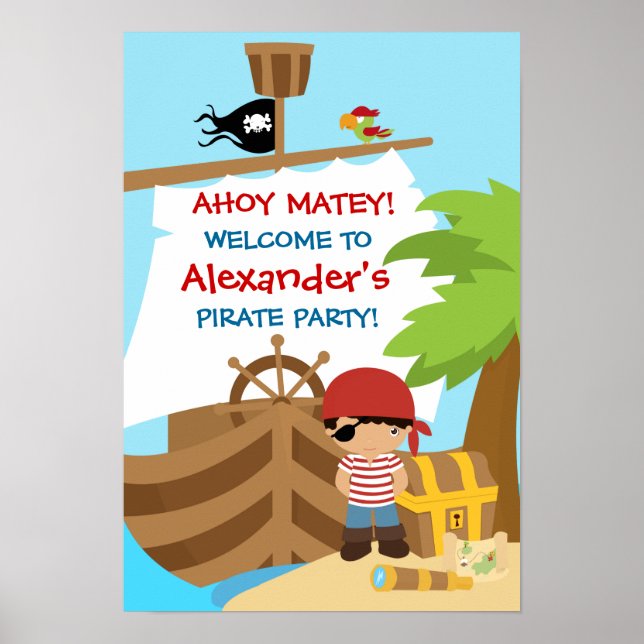 Poster de Festa de aniversário de Nave Pirata (Frente)
