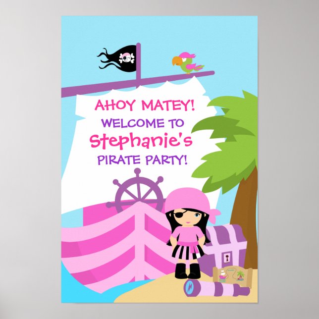 Poster de Festa de aniversário de Nave Pirata (Frente)