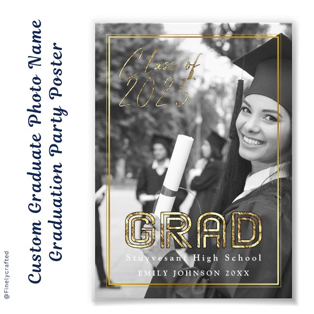 Poster de Festa de formatura de Nome de Foto do Fo (Criador carregado)