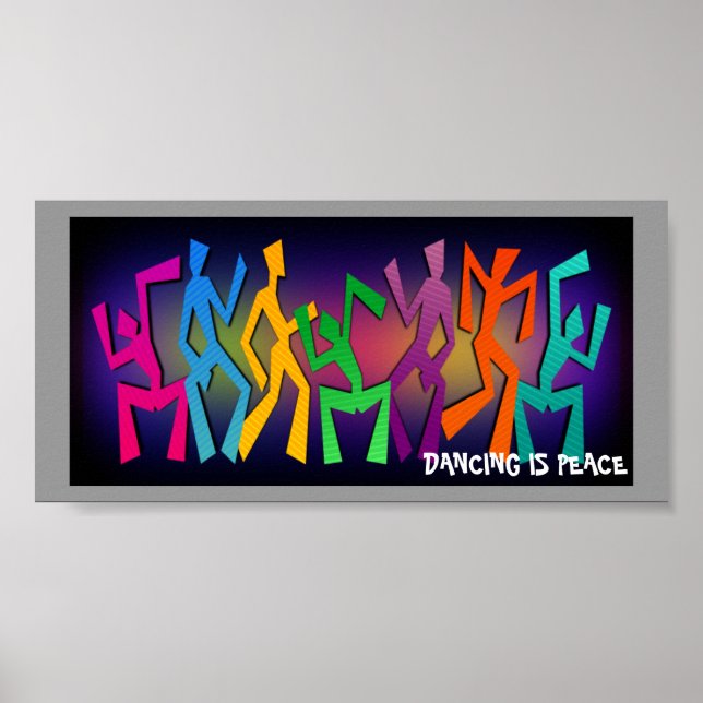 Poster de figuras dançantes do arco-íris (Frente)