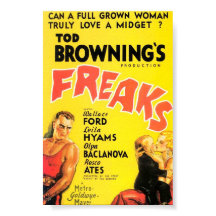 Poster de filme "Freaks" de Tod Browning.