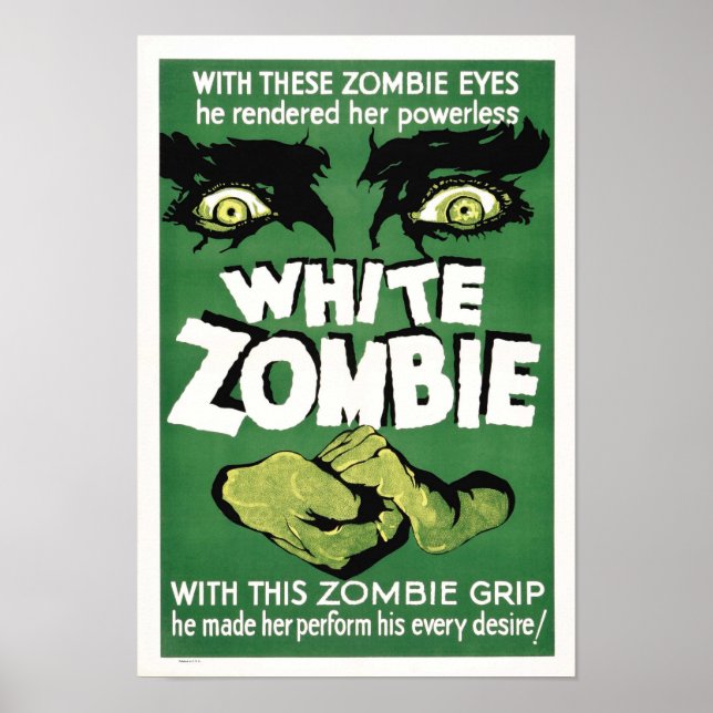 Poster de Filme Monster Zombie Branco (Frente)