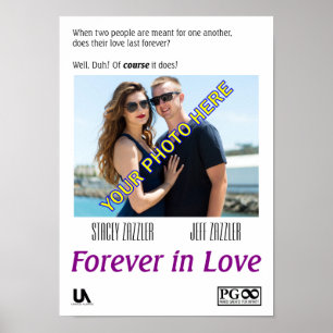 Poster de filme romântico para ser personalizado p