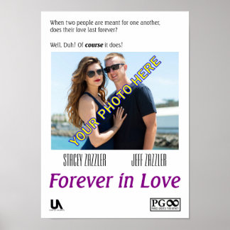 Poster de filme romântico para ser personalizado p