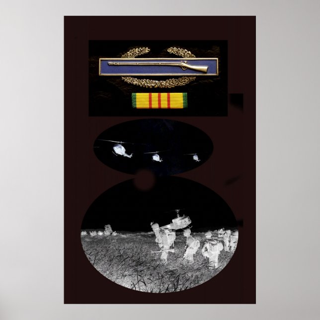 POSTER de Fita de Serviço CIB e Vietnã (Frente)