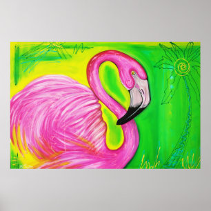 Poster de Flamingo Elétrico