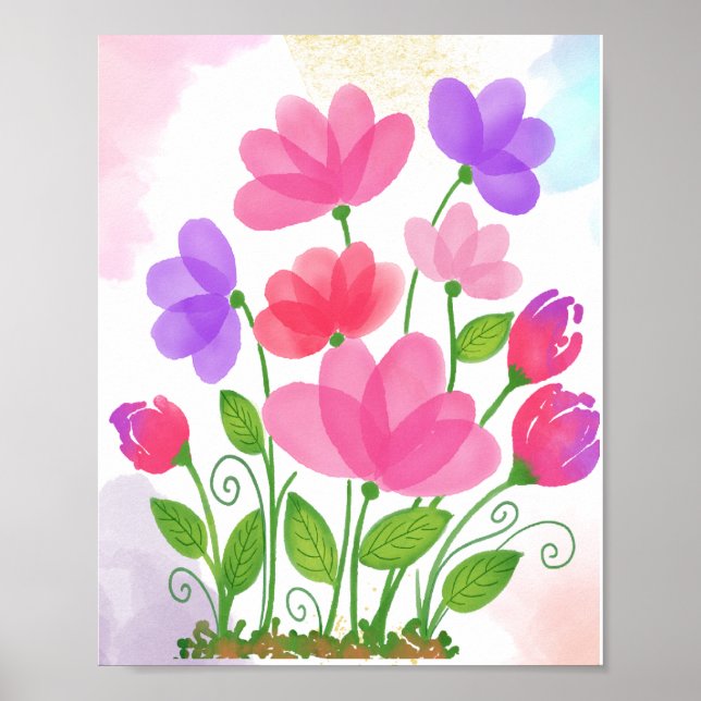 poster de flor rosa (Frente)