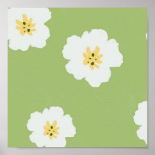 Poster de Flor Selvagem Botânica Verde
