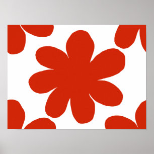 Poster de Flor Vermelho