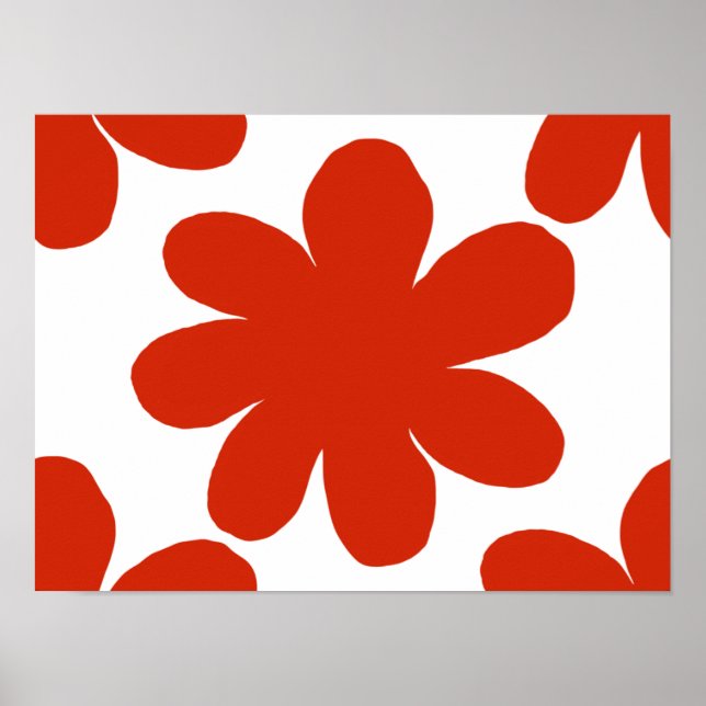 Poster de Flor Vermelho (Frente)