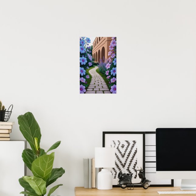 Poster de Flores de Caminho do Jardim Psicodélico (Escritório em casa)