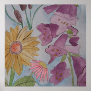 Poster de Flores de Jardim de Algodão