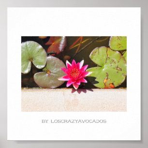 Poster de Flores de Linho de Água Verde Estilizada