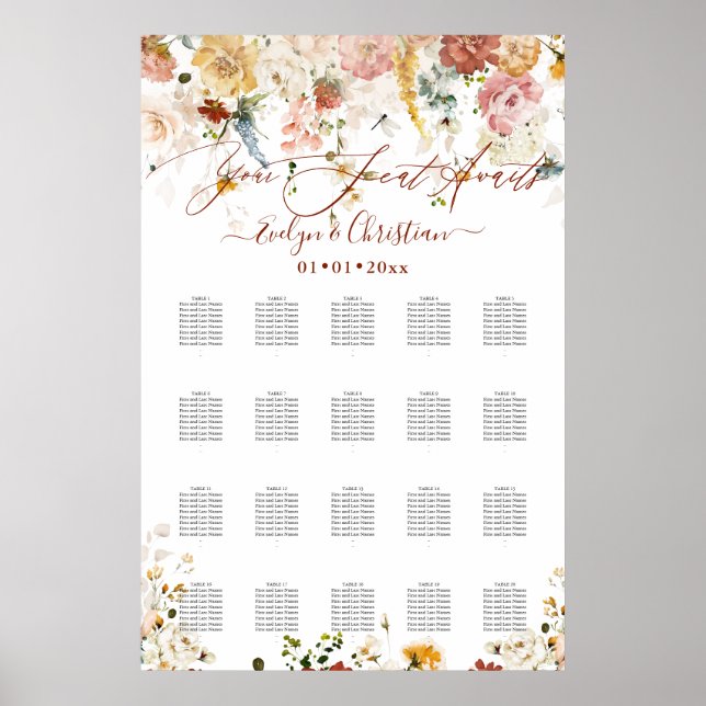 Poster de Flores do Jardim de Quebra de Aquarelas  (Frente)